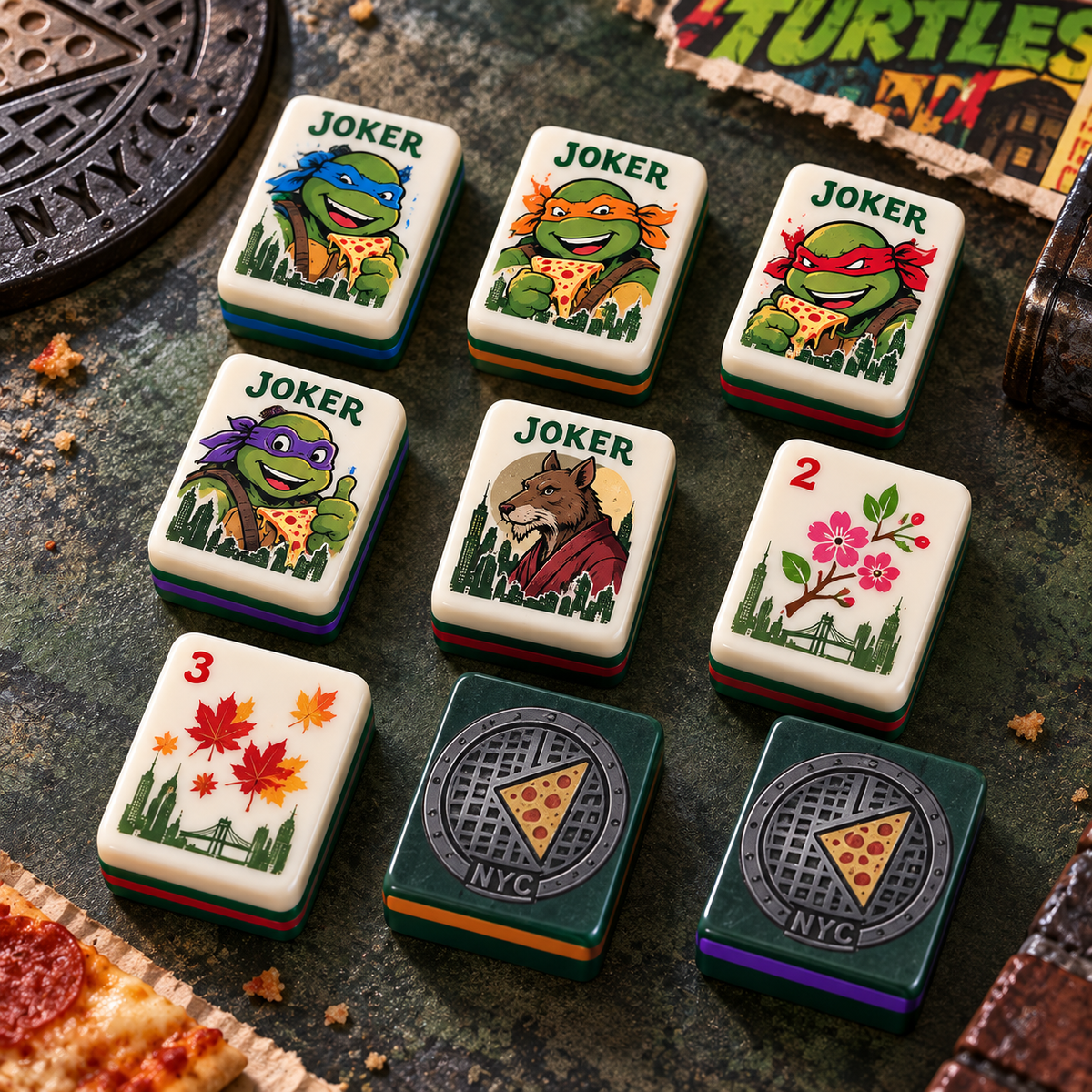 Premium TMNT Mahjong Tiles Set TNSM
