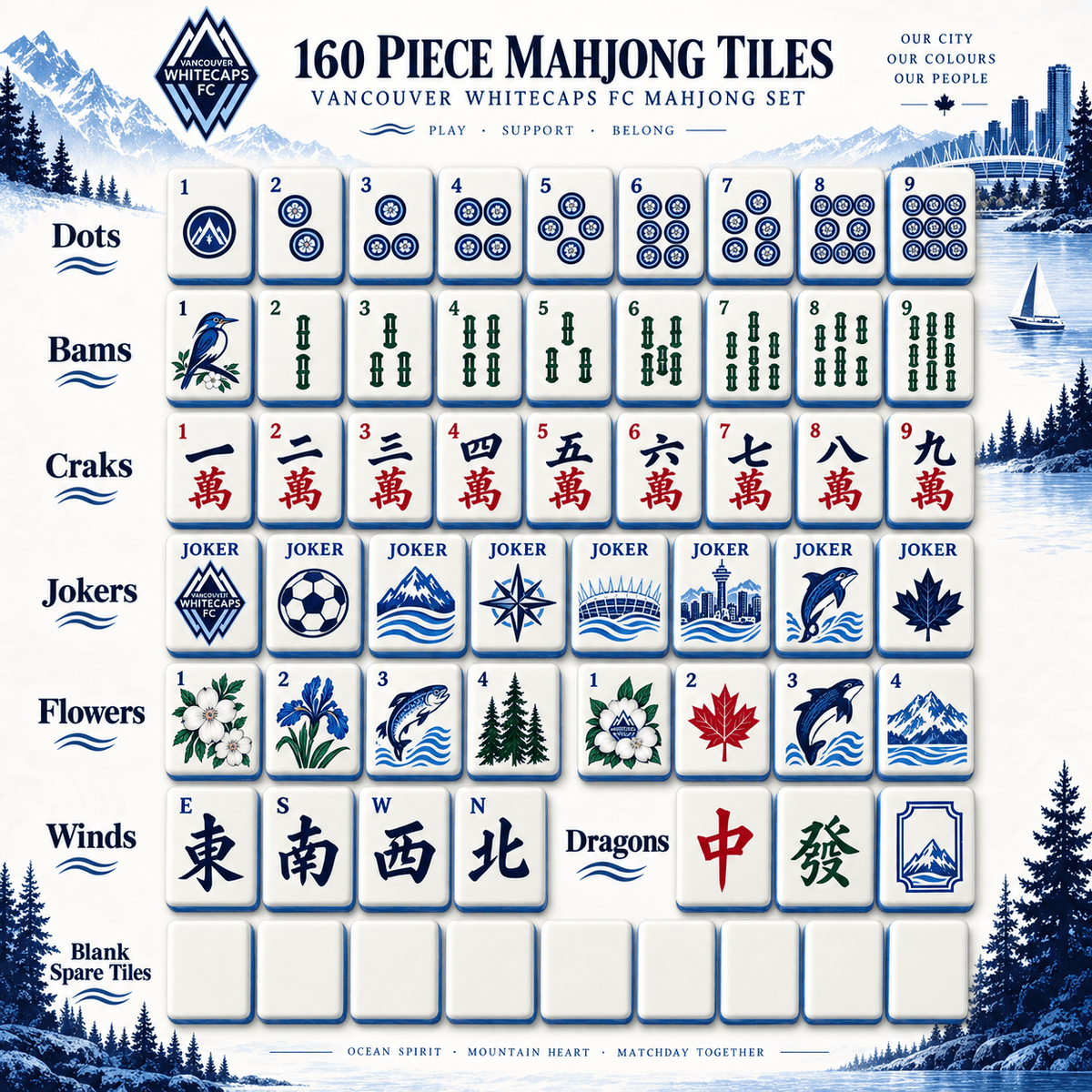 Premium VW Mahjong Tiles Set TNSM